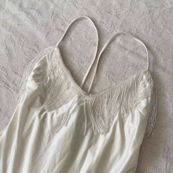 Free People Devon Windsor Fringe Halter Tie Back Off-White Swimsuit XS - Picture 6 of 12